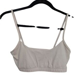Aenllely White Sports Bra Women XL Spaghetti Strap Yoga Activewear Workout